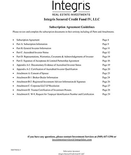Integris-Secured-Credit-Fund-IV-LLC---Subscription